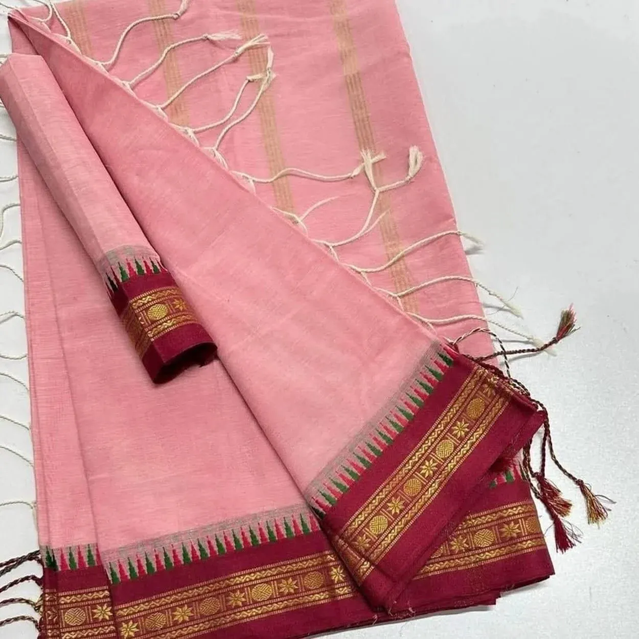 Rang Bangladesh Handloom Cotton Saree - Mustard